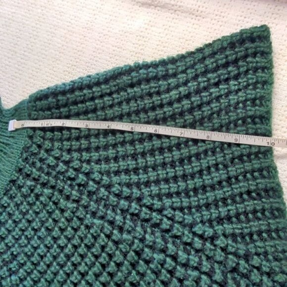 Orange Fountain Village Thick-Knitted Sz L/XL Cowl Neck Deep Army Green Sweater - Picture 6 of 8